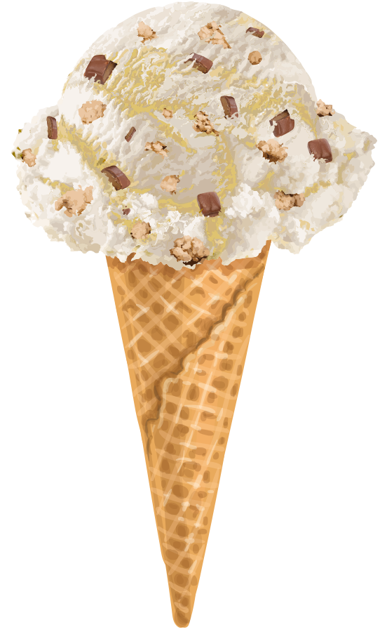 An ice cream cone topped with a scoop of our special new flavor!
