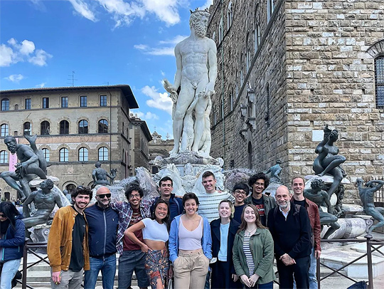 Physics students and faculty in Florence, Italy