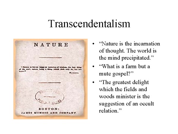 two essays of the transcendental period