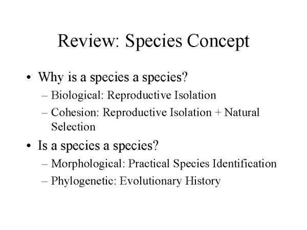 Review: Species Concept