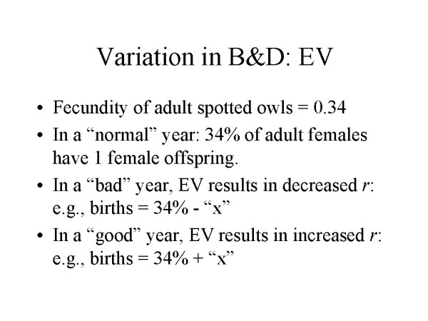 Variation In B&D: EV