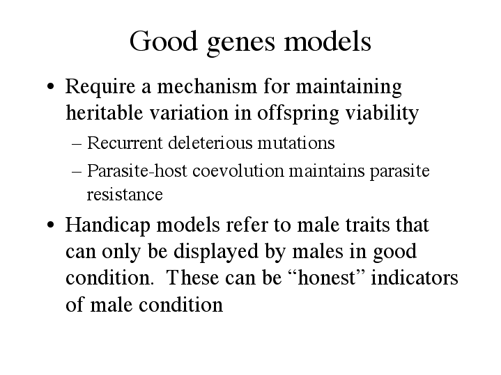 examples of good genes hypothesis in biology