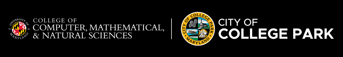 College of Computer, Mathematica, and Natural Sciences logo. City of College Park Logo