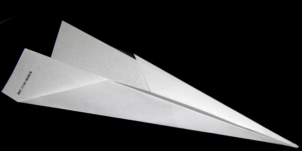 Paper airplane; flies, but doesn't look like an airplane