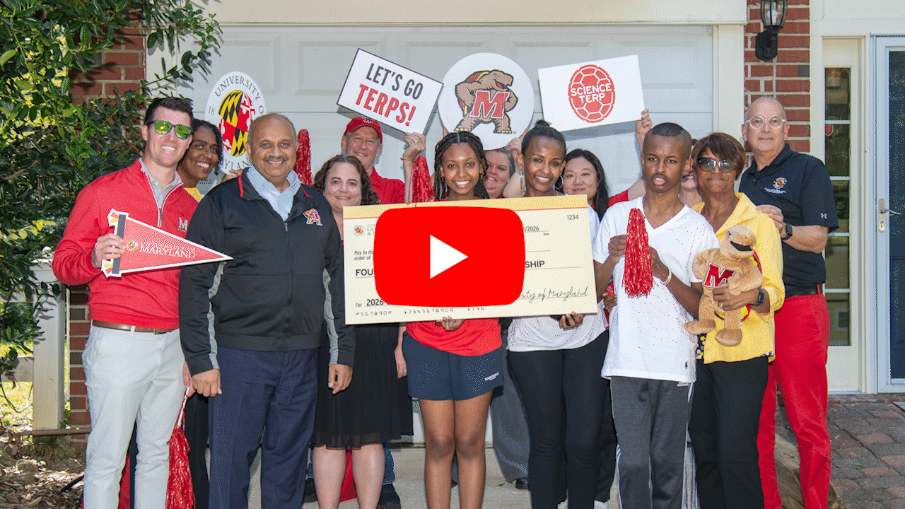 Animated GIF of an incoming freshman receiving a surprise visit from the Dean.