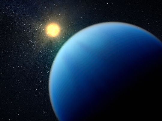 An artist’s concept shows what the hot sub-Neptune exoplanet TOI-421 b could look like. Image credit: NASA, ESA, CSA, Dani Player (STScI).
