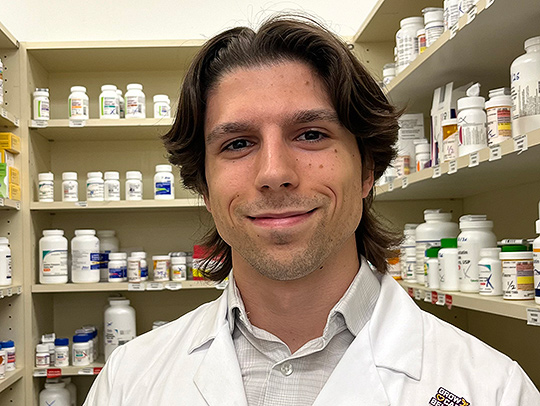Isaac Robinson in the Giant pharmacy