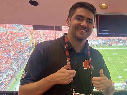 Cole Miller at Huntington Bank Field, home of the Cleveland Browns.