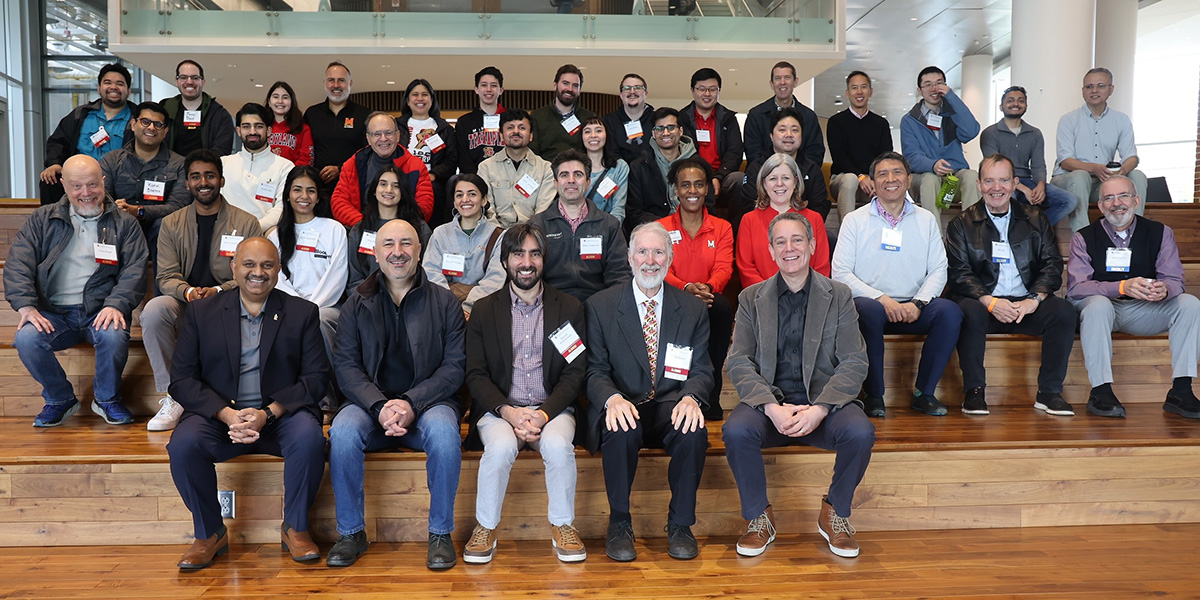 A group photo taken in the lobby of the Brendan Iribe Center during the CS alumni reunion event. A group photo taken in the lobby of the Brendan Iribe Center during the CS alumni reunion event.
