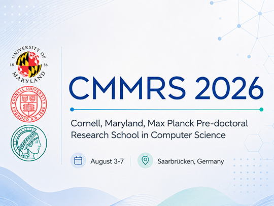 CMMRS logo and the seals of UMD, Cornell, and the Max Planck Institute