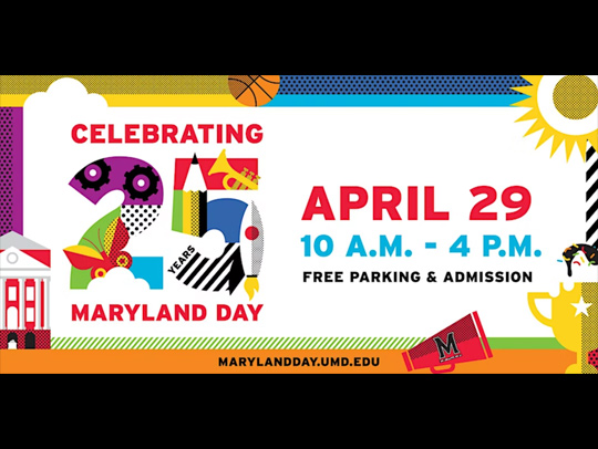 25th anniversary logo for Maryland Day, with the date and time