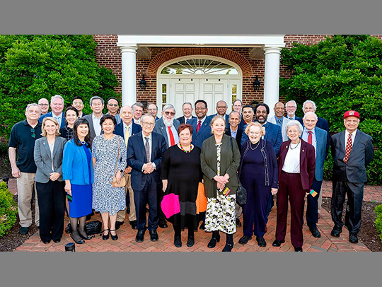 A large group of people at UMD's recognition ceremony for new National Academy members. Credit: Stehpanie Cordle