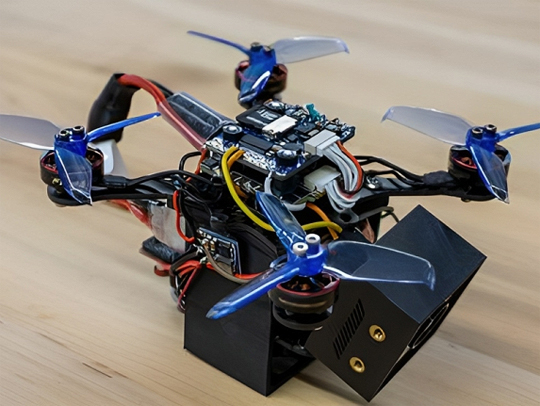 A tiny autonomous drone with four propellers
