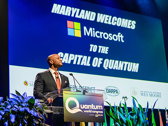 The stage at the Quantum World Conference