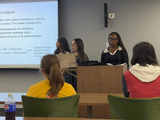 Students presenting the VerifAI app