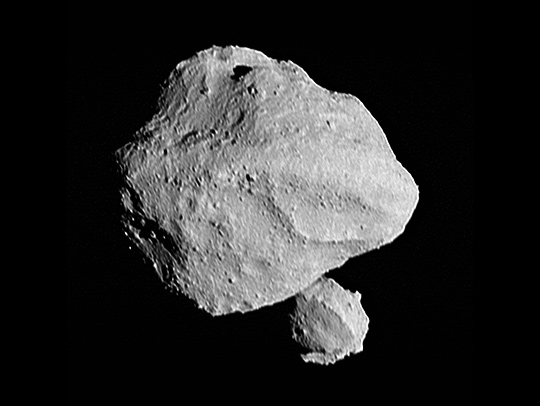 A photo of Asteroid Dinkinesh taken by the NASA Lucy Spacecraft’s L’LORRI Instrument.
