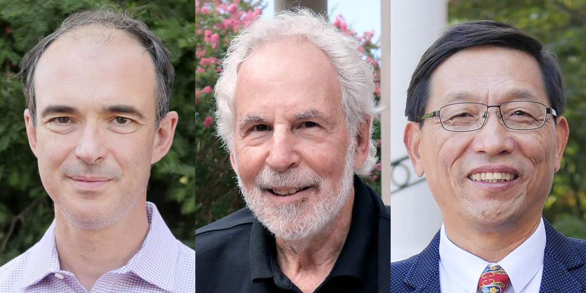 (L-R) Professors Dmitry Dolgopyat, Richard Greene and Zhanqing Li. Credit: Faye Levine.