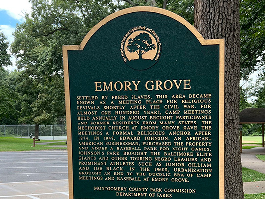 A historical sign for Emory Grove. Credit: Catherine Madsen.