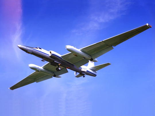 Scientists analyze the impact of ozone-depleting substances on the ozone layer using data acquired from a variety of platforms, including high-altitude balloons and aircraft that can obtain air samples in the stratosphere. The image shows the landing of the NASA ER-2 aircraft in Fairbanks, Alaska. Credit: Ross Salawitch.