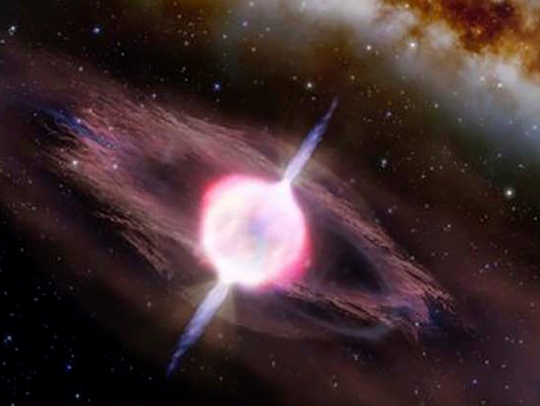 Implosion of a star. Credit: International Gemini Observatory/NOIRLab/NSF/AURA/J. da Silva/M. Zamani (NSF's NOIRLab))