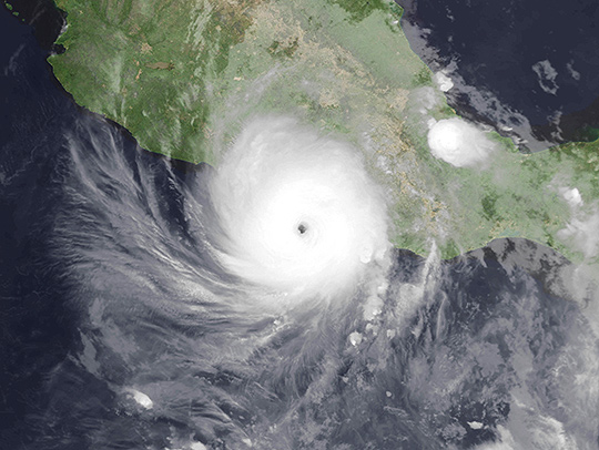 Hurricane Otis seen from space. Credit: NASA.