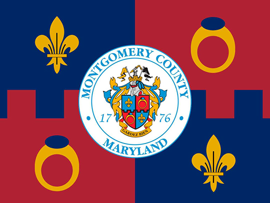 The Mongomery County seal against the county's coat of arms.
