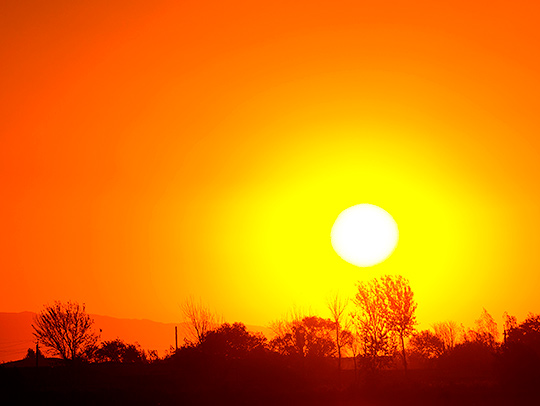 A firey sunset. Credit: Khusen Rustamov