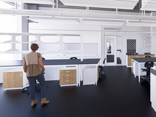 3D rendering of a new chemistry lab