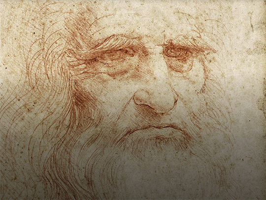 A sketch thought to be a self-portrait of Leonardo da Vinci, from the Musei Reali di Torino.