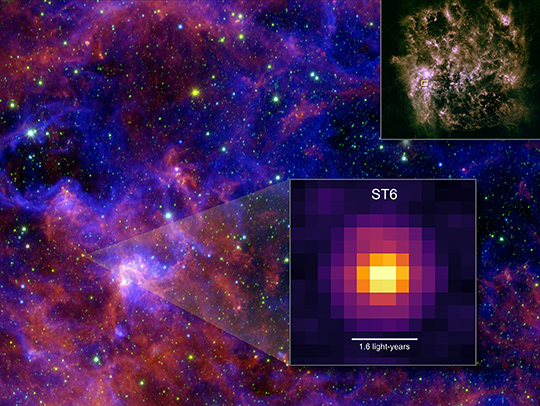 A James Webb Space Telescope image containing a star known as ST6. Credit: NASA/ESA/CSA/JPL-Caltech/M. Sewiło et al.